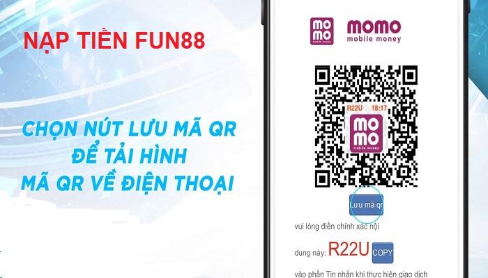 Phương thức nạp tiền Fun88 qua Momo Pay